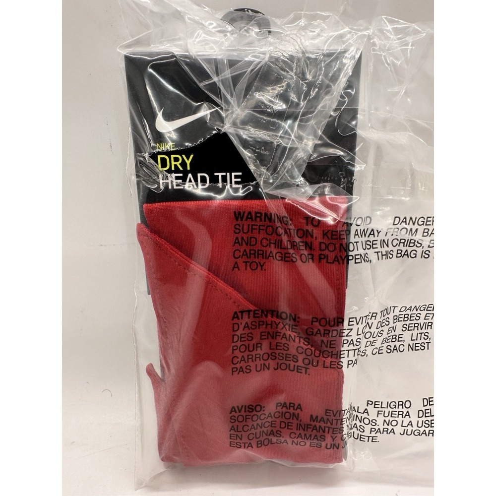 Nike Dri-FIT Head Tie 2.0 Red Adjustable Sweat Wicking Headband OSFM New